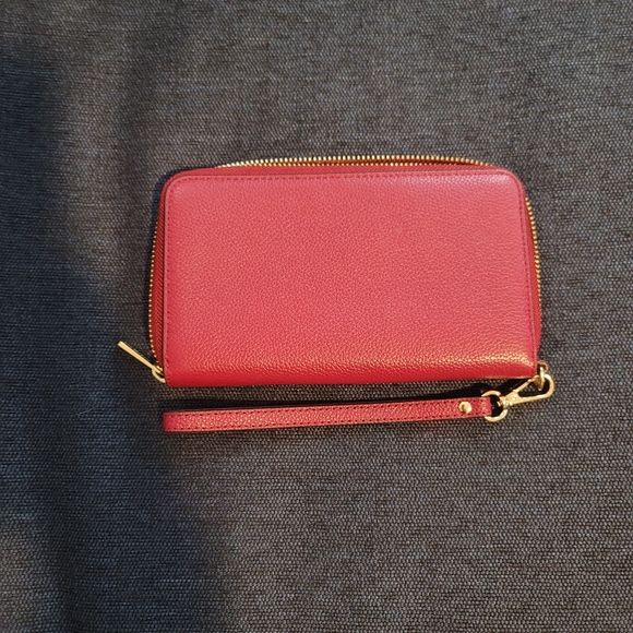 Michael Kors Red Leather Wallet with Gold Tone Hardware - Picture 2 of 3